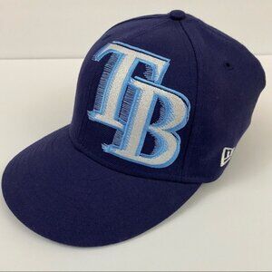 New Era 59Fifty MLB Tampa Bay Rays Genuine Merchandise Baseball Cap Hat Blue